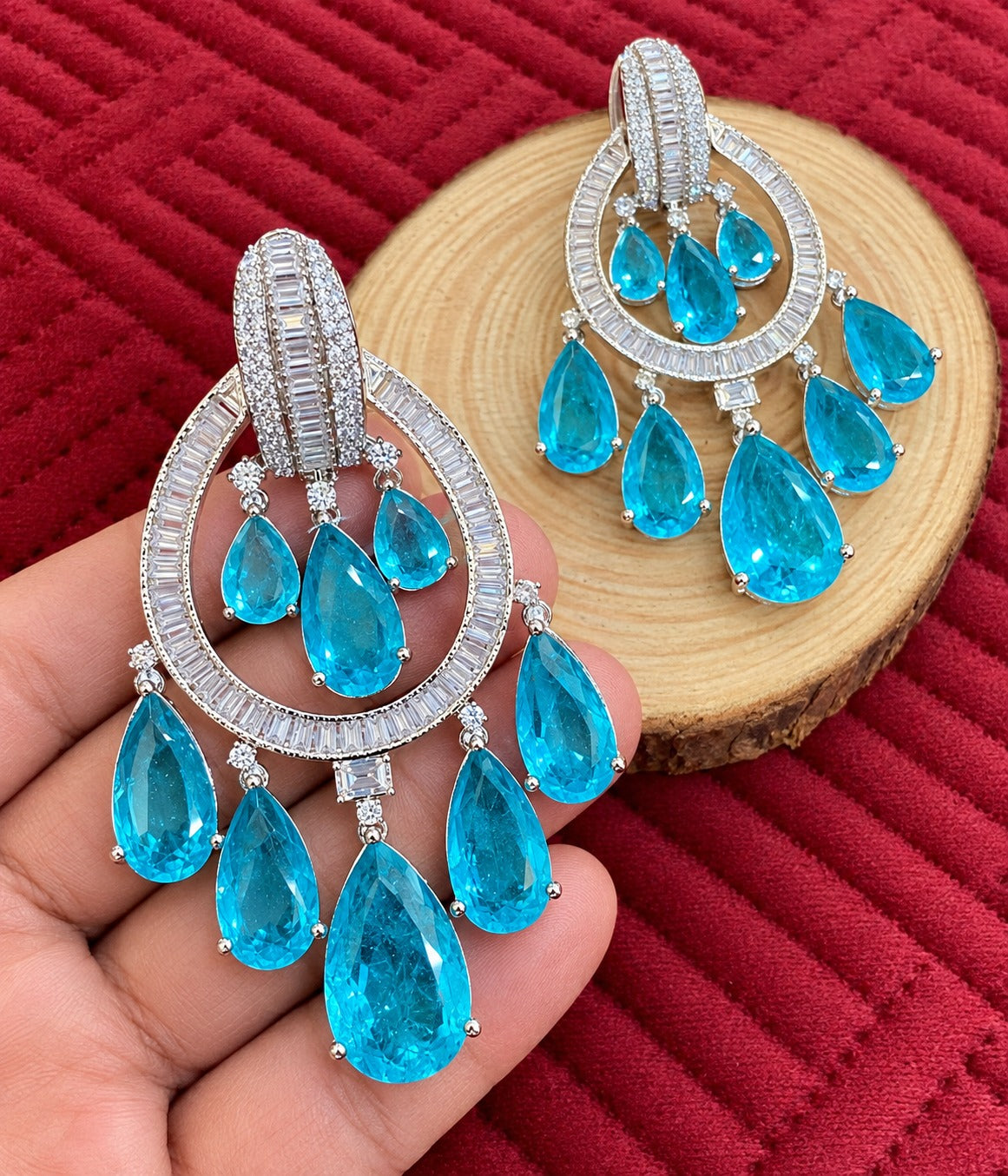 Shiva Crystal Teardrop Chandelier Earrings