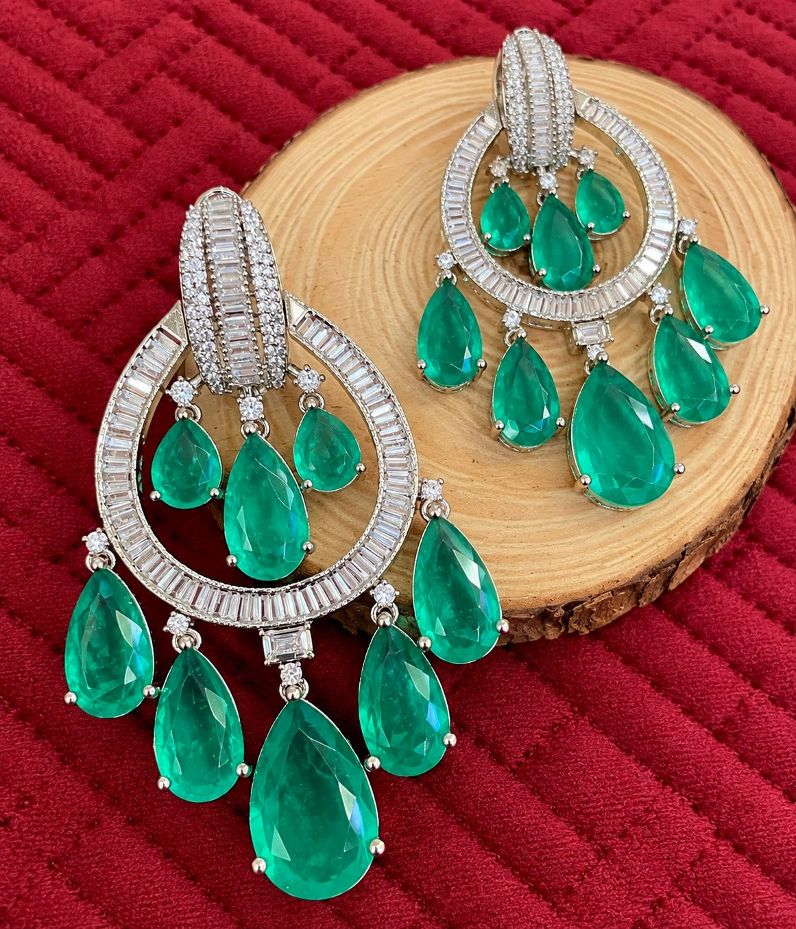 Shiva Crystal Teardrop Chandelier Earrings