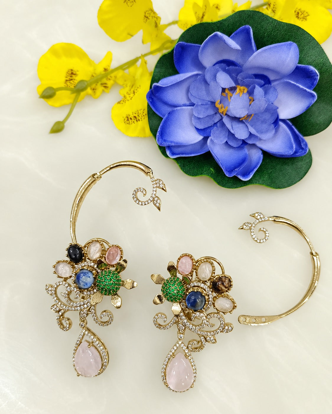 Shiva Detachable Earcuff Floral Earrings