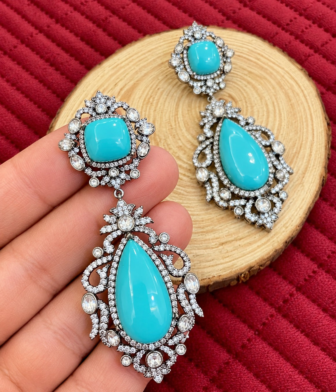 Shiva Turquoise Statement Earrings