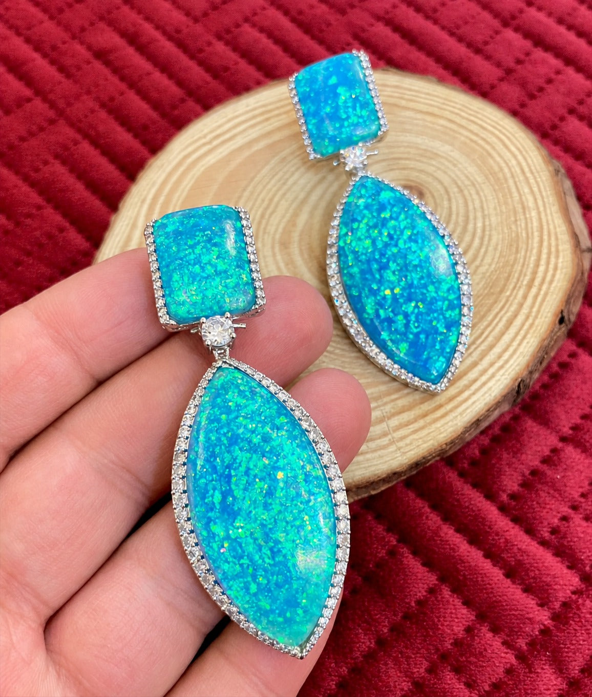 Shiva Opal Statement Earrings