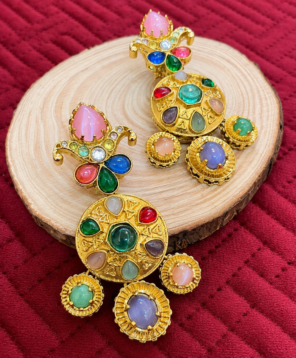 Shiva Multicolor Gemstone Statement Earrings