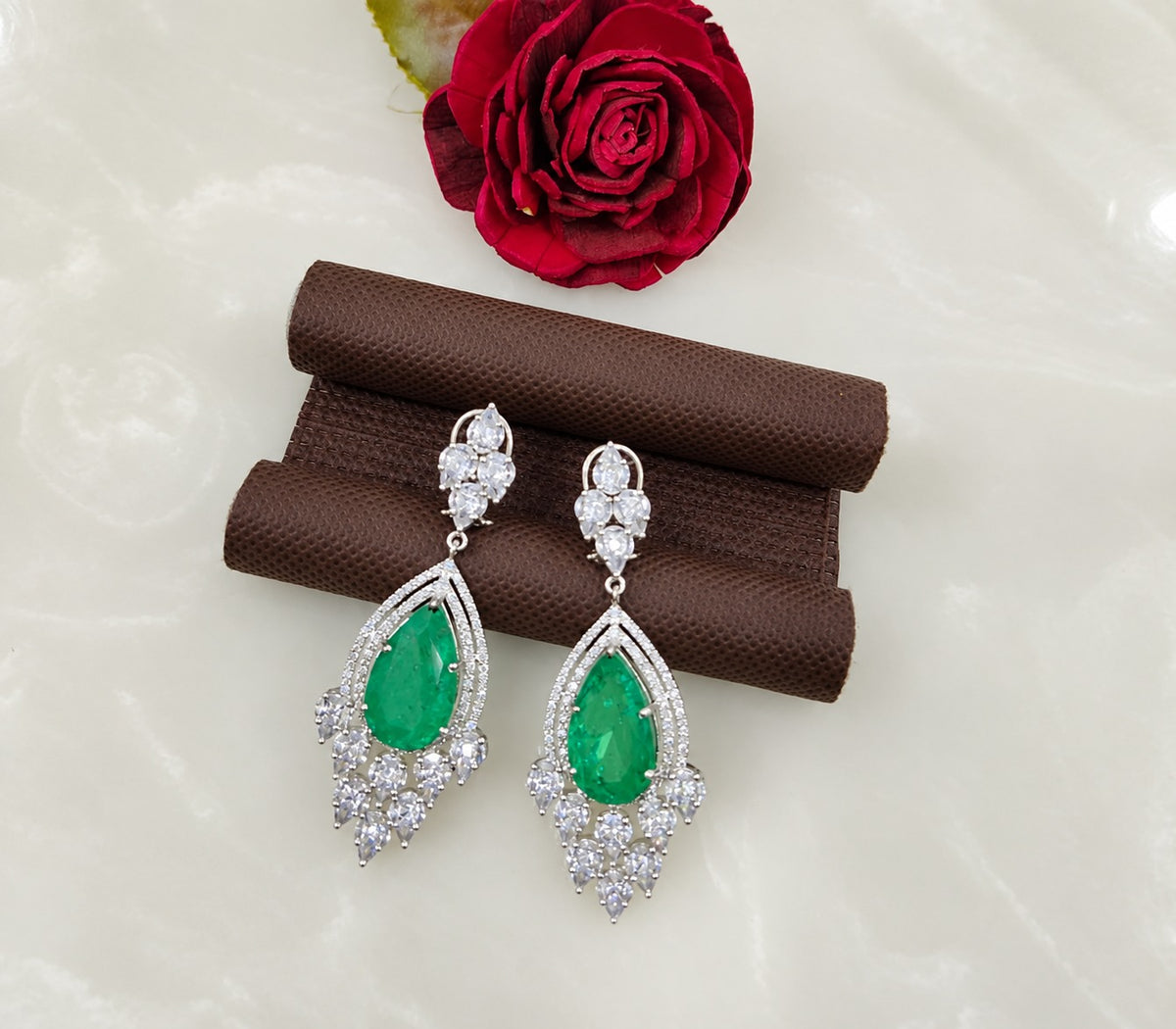 Shiva Crystal Teardrop Earrings