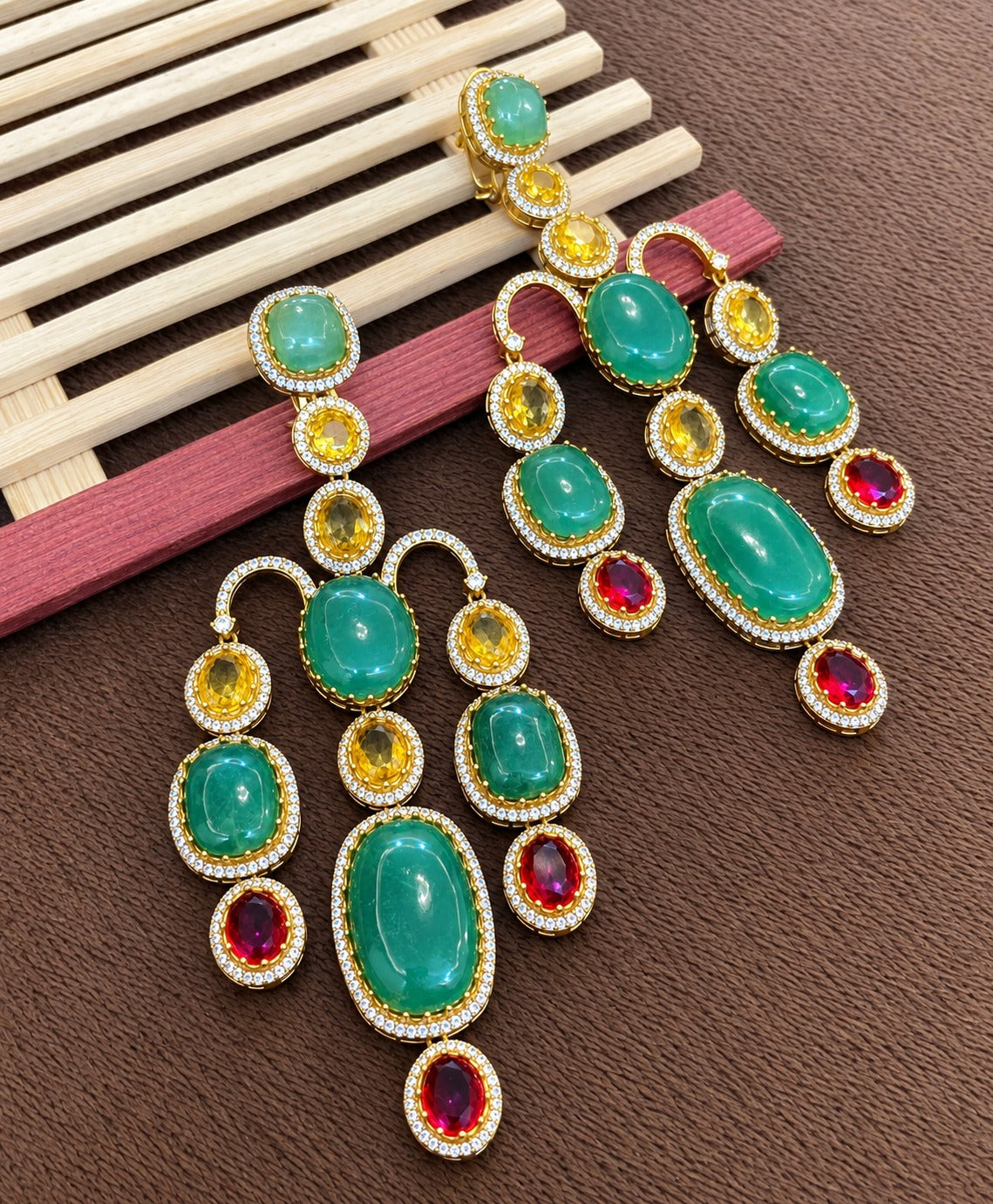 Shiva Large Multicolor Stone Earrings
