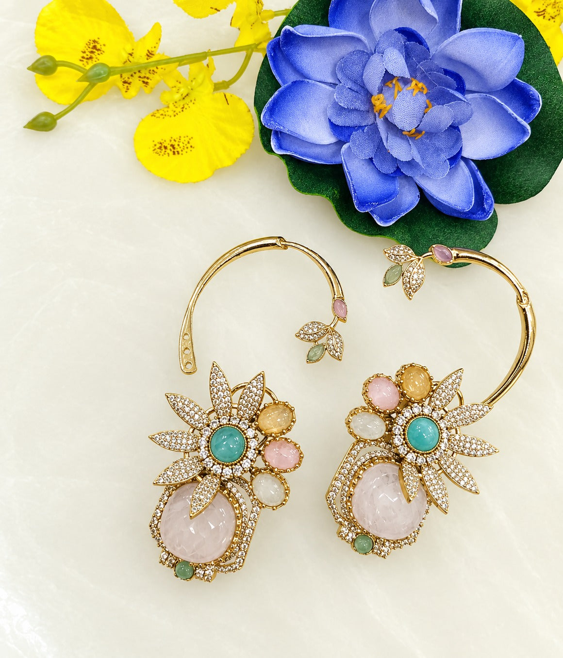 Shiva Detachable Earcuff Floral Earrings