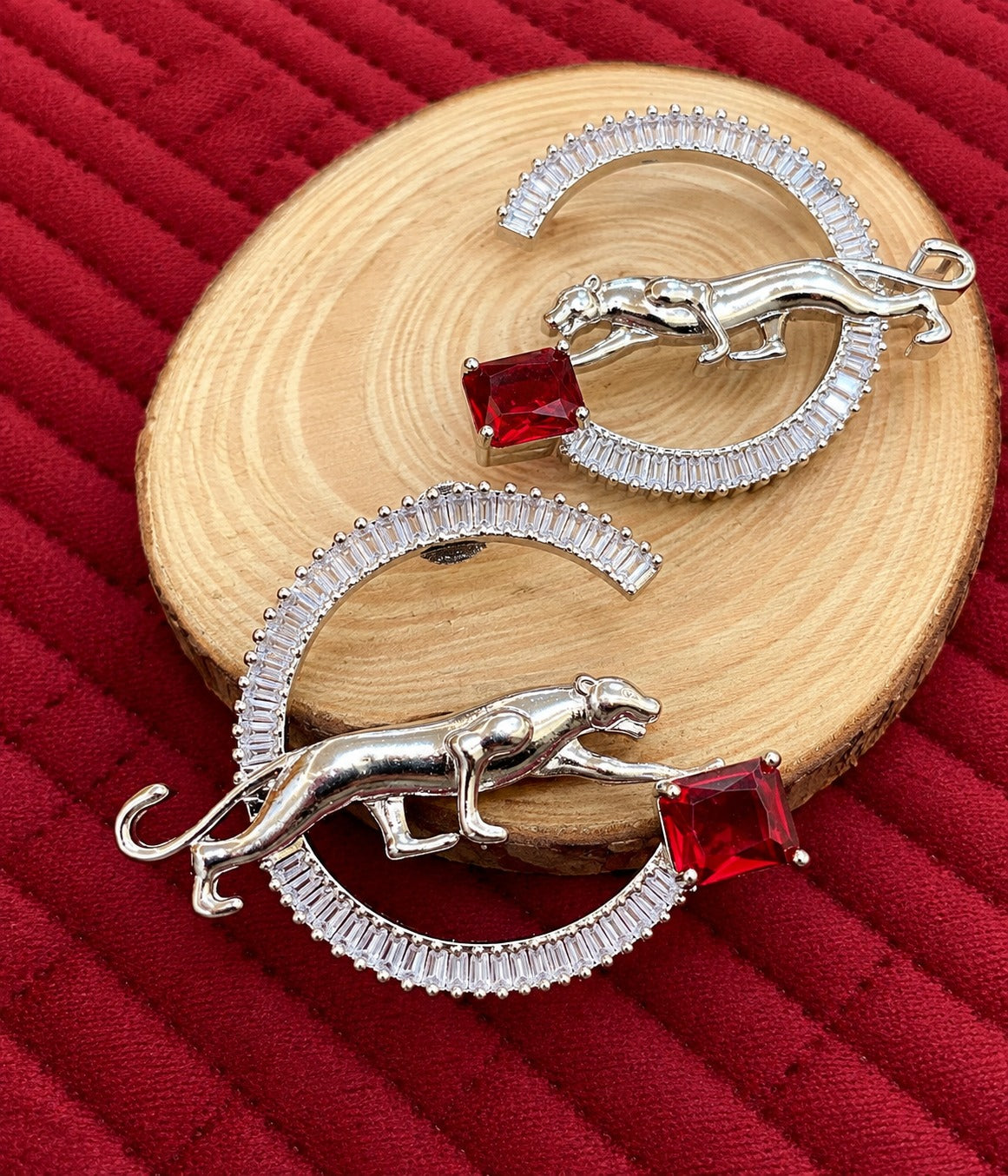 Shiva Panther Crystal Cuff Bracelet