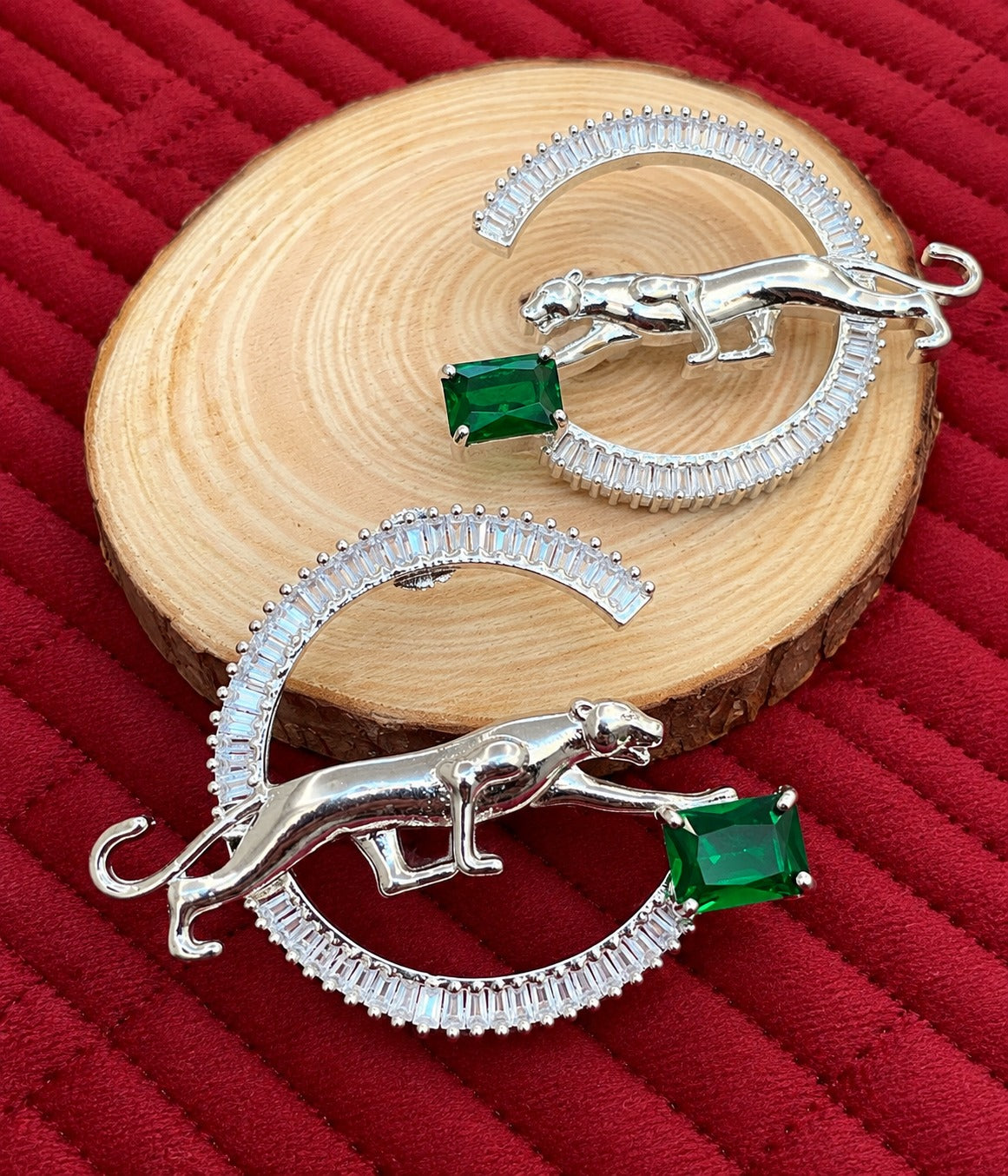 Shiva Panther Crystal Cuff Bracelet