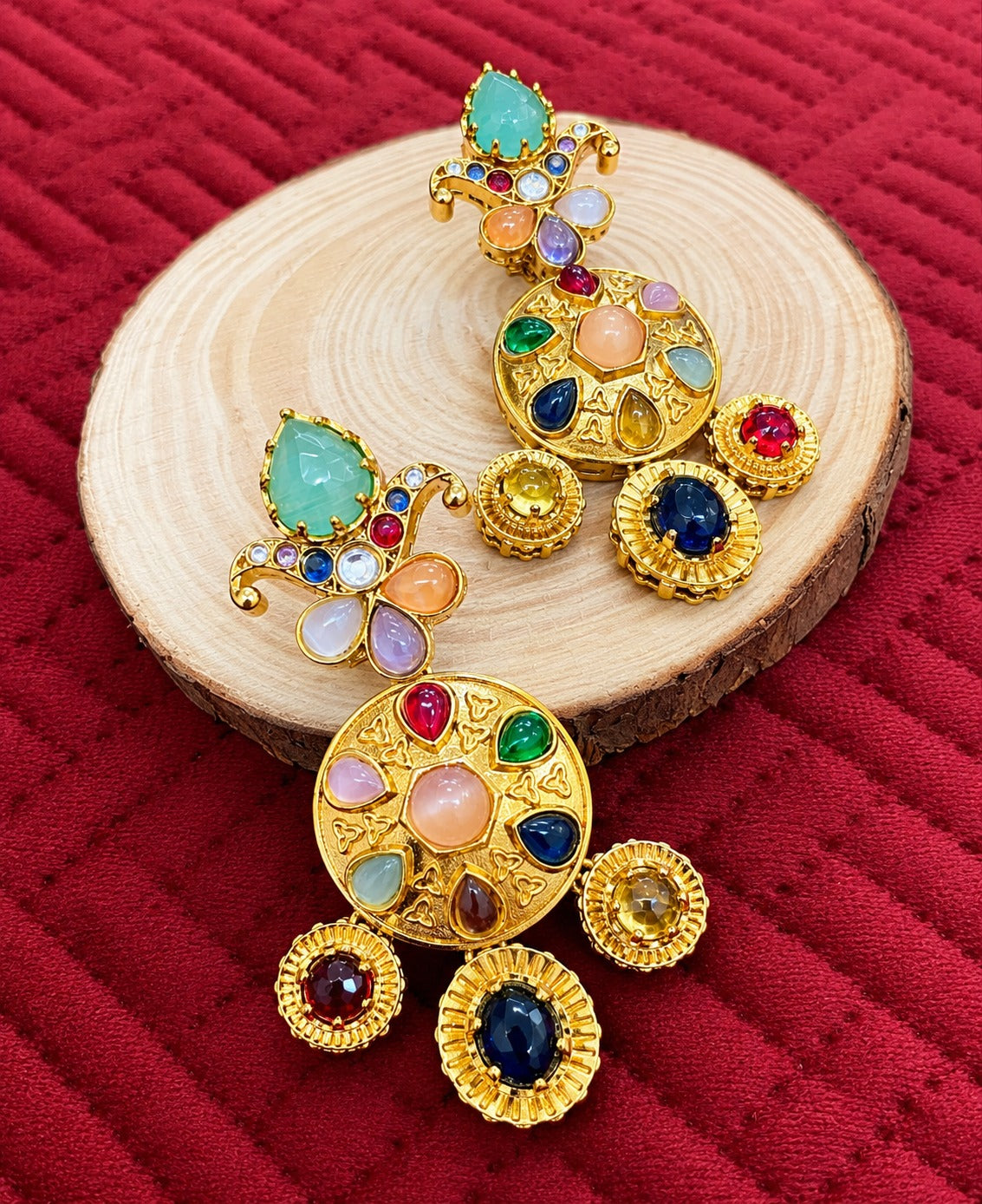 Shiva Multicolor Gemstone Statement Earrings