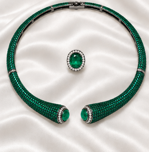 Elegant Gemstone Torque Choker