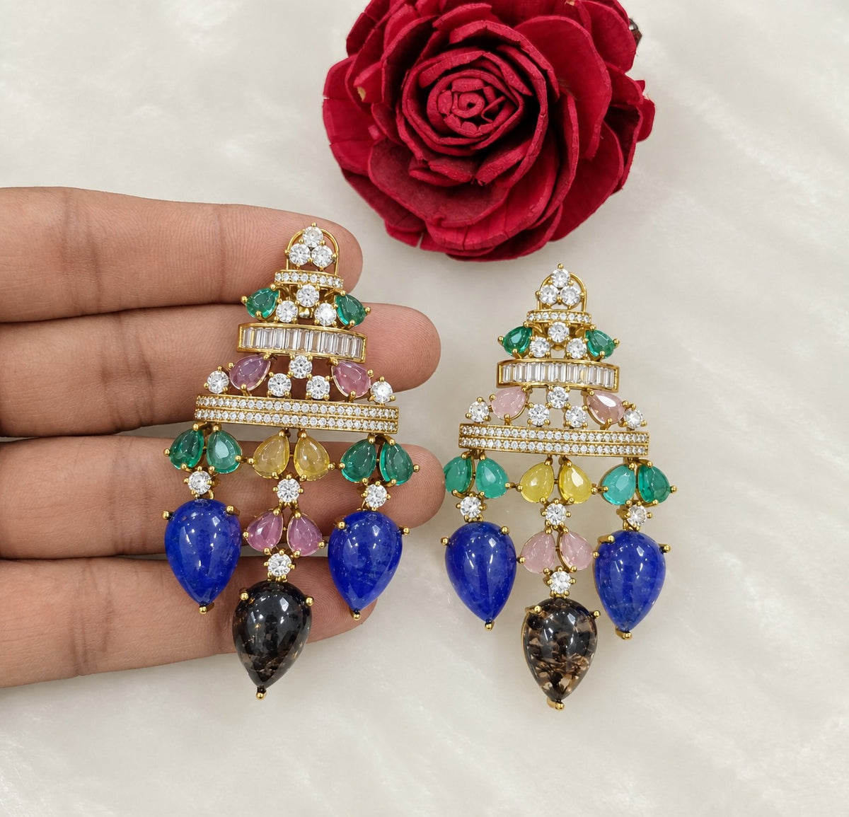 Shiva Multicolor Semi-Precious Stone Earrings