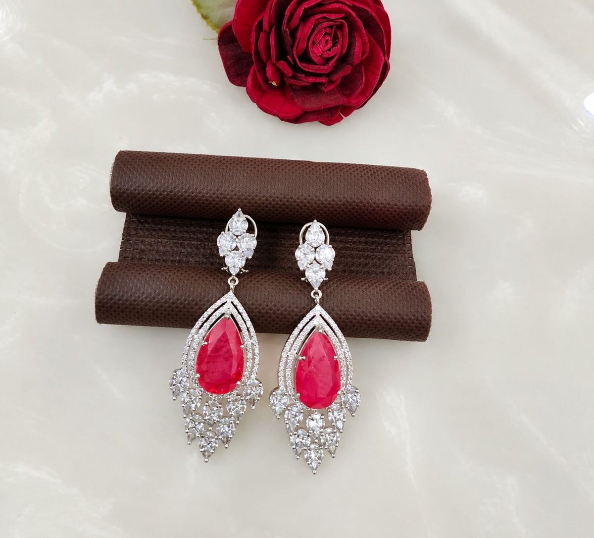 Shiva Crystal Teardrop Earrings