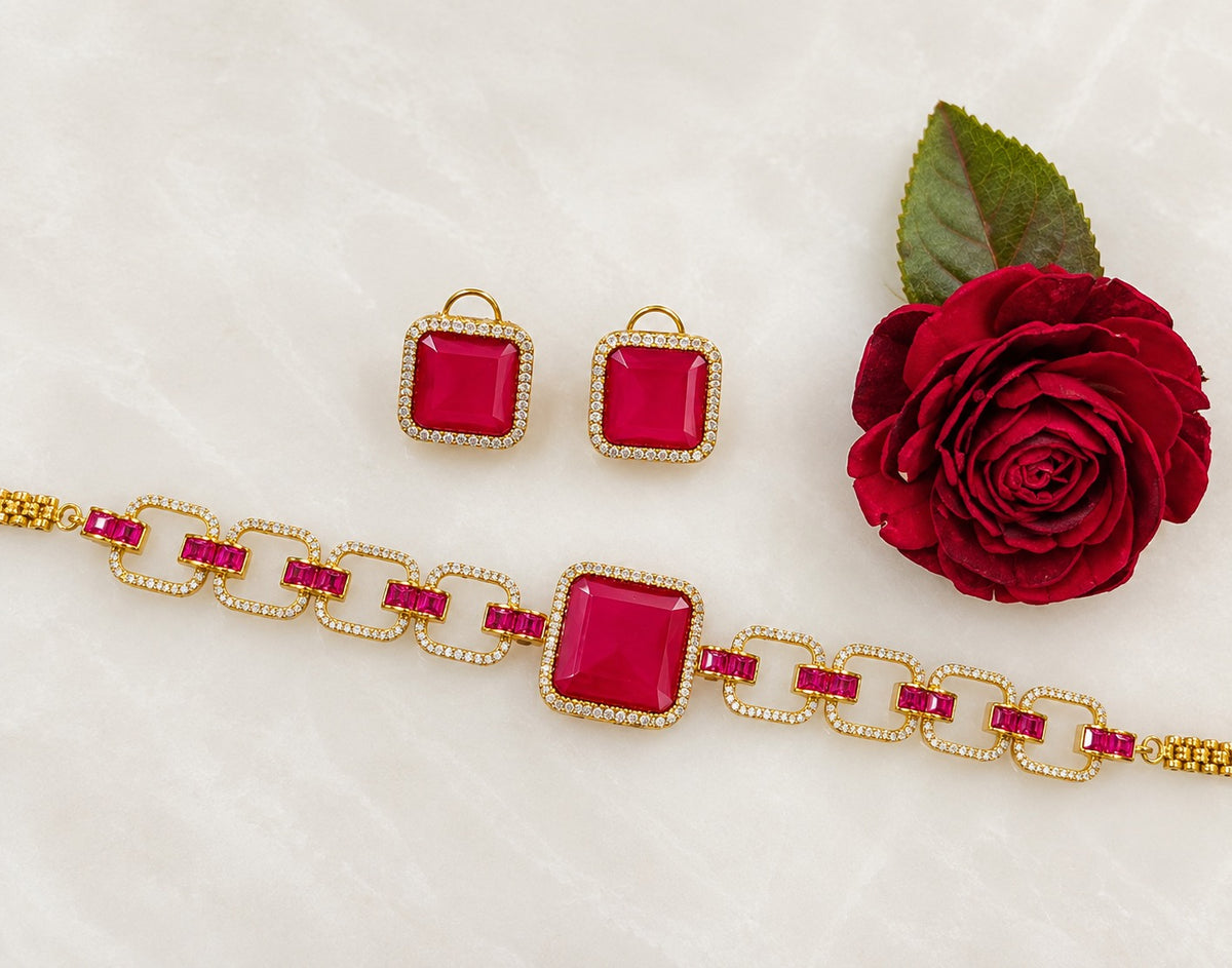Doublet Premium Choker Necklace Set
