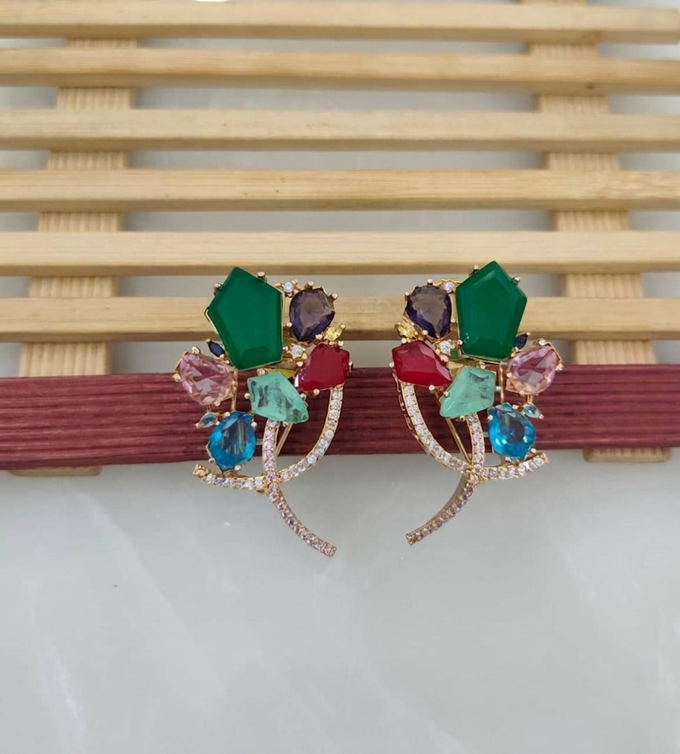 Shiva premium multicolor designer chandelier earrings - Design 3
