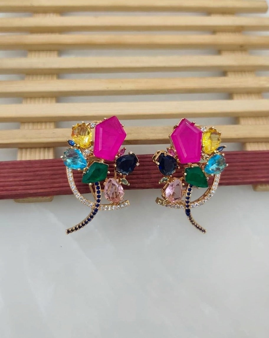 Shiva premium multicolor designer chandelier earrings - Design 4
