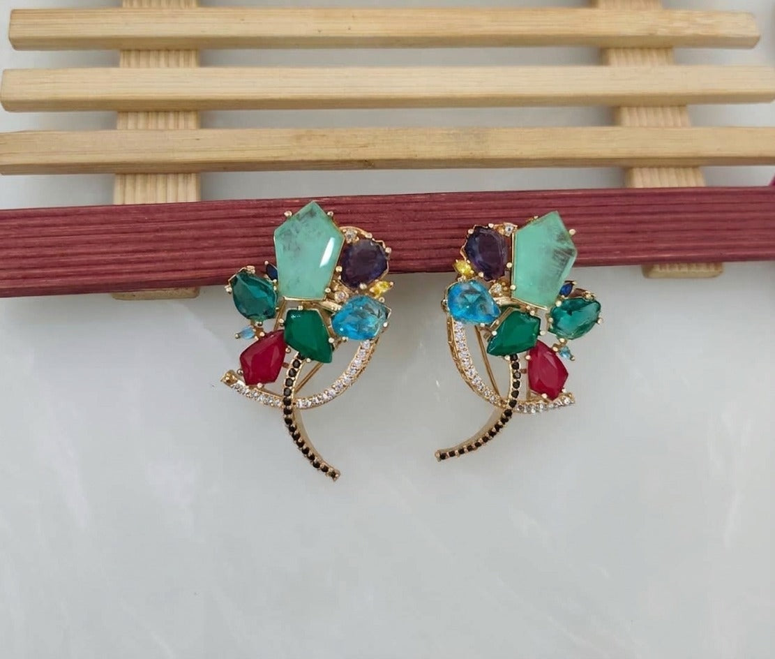 Shiva premium multicolor designer chandelier earrings - Design 5